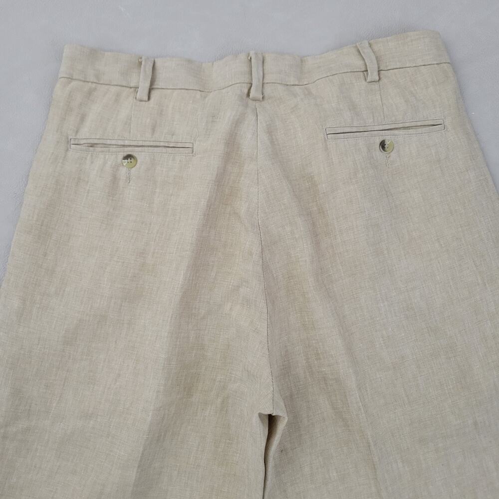 Vintage Jos A Bank Pants Mens 36x30 Linen Cuff Pleated Loose Fit - Picture 7 of 13